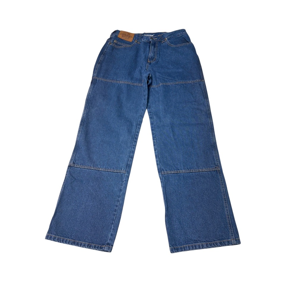 Guide Gear Mens Double Knee Work Jeans Blue Denim‎ Relaxed Straight 32x30